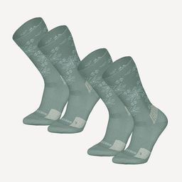 Quechua By Decathlon Pack Of 2 Patterned Calf-Length Socks-image-46