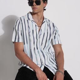 SHOWOFFFF Men Comfort Striped Relaxed Fit Casual Shirt-image-88