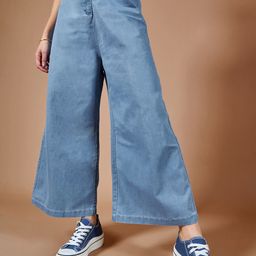 The Roadster Lifestyle Co Women Wide Leg High-Rise Jeans-image-39