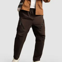Beyoung Men Regular Fit Pocket Utility Cargo Trousers-image-25
