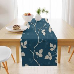 STITCHNEST Teal Blue & Beige Printed Table Runner-image-35