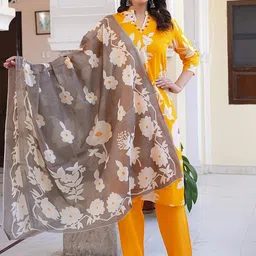 SHIFORY Women Floral Printed Thread Work Kurta Set With Dupatta-picture-47