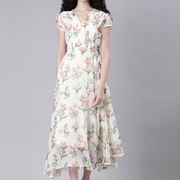 Souchii Women V-Neck Floral Printed Fit & Flare Dresses-image-74