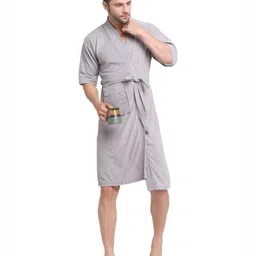 Aura Cotton Shawl-Collar Bath Robe-image-40