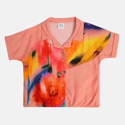 MINI KLUB Girls Abstract Printed Extended Sleeves Top-picture-17