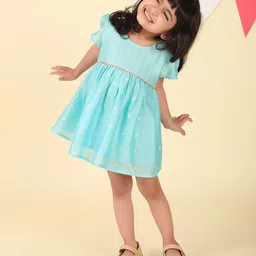 Fabindia Girls Ethnic Motifs Printed Fit & Flare Mini Dress-image-38