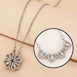 DIVASTRI Silver-Plated Heart Shaped Pendants with Chains image 3