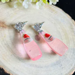 DressBerry Artificial Stones Studded Bottle Shaped Drop Earrings-55