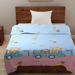 HOSTA HOMES Blue & Purple Cartoon Characters AC Room 210 GSM Single Bed Comforter-picture-36