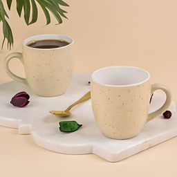 Storepedia Beige & White Textured Ceramic Matte Cups Set of Cups and Mugs-10