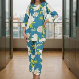 Kiana House Of Fashion Floral-Printed V-Neck Tunic With Trouser Co-Ords-picture-26