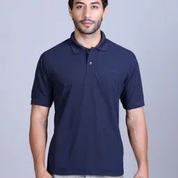 SANHOK Men Polo Collar Pure Cotton Regular Fit T-shirt-image-43