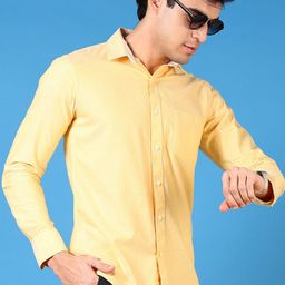 V-Mart Men Spread Collar Solid Cotton Casual Shirt-picture-12