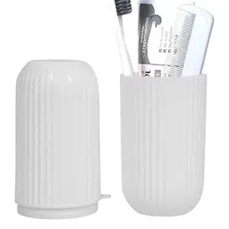 HASHONE Set Of 3 Toothbrush Holder & Soap Tray Combo For Easy Organization-1