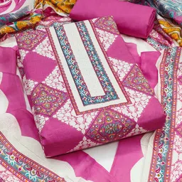 Peachmode Printed Pure Cotton Unstitched Dress Material-image-71