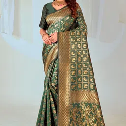 Florence Ethnic Motifs Woven Design Zari Banarasi Saree-picture-5