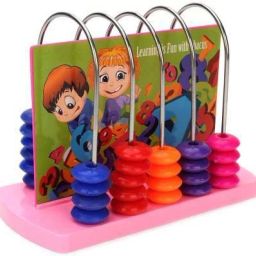 white popcorn Educational Abacus Junior for Kids to Learn to Count, add & Subtract with Colourful Beads image 3