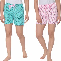 Pack of 2 Printed Women Multicolor Regular Shorts-image-68