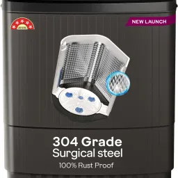 8 kg 5 Star, With Soft Shut Wash Lid, Tri Roto Scrub Pulsator With Stainless Steel Wash and Spin Drum Semi Automatic Top Load Grey-15