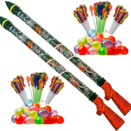 (2 Pubg Pichkari + 6 Magic Balloon)for Children Holi & Summer Pool Party Fun Water Gun-image-56