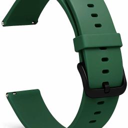 RStraps 20mm Forest Green Silicone Strap Soft Rubber Belt | Compatible with Smartwatches 20 mm Silicone Watch Strap-image-1