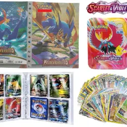 Pokemon Album Collection Card Book With Sword & Shield Scarlet & Violet Tin Box-image-49