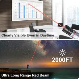 GLOWISH RECHARGEABLE BATTERY LONG RANGE RED LASER POINTER WITH PARTY SCATTER LIGHT MODE image 2