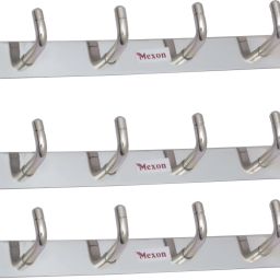 L Shape 6 Pin Hook Stainless Steel Bathroom Cloth Hooks / Hanger / Key Holder / Door Wall Robe Hooks Rail for Hanging Keys, Clothes, Towel Hook Rail Steel Steel Dress Pack of 3 Hangers For Dress-11