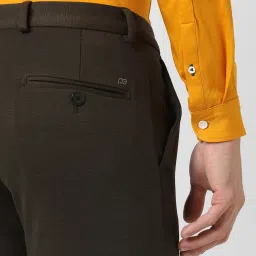 Men Slim Fit Grey Polyester Trousers-image-32