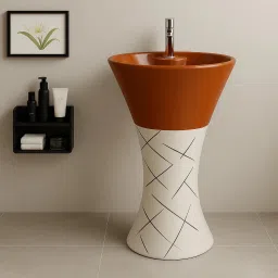 Pedestal Wash Basin| Ceramic Pedestal Wash Basin|Modern Pedestal Washbasin for Bathroom| Pedestal Basin-image-7