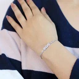zarkan Sterling Silver Zircon Rhodium Bracelet-picture-28