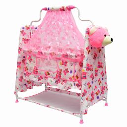 NEW BORN BABY CRADLE BABY SWING BABY JHOOLA BABY CRIB BABY PALHNA BABY CRADLE (0-9 MONTHS )PINK-31