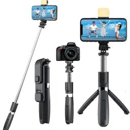 Nikhat Wireless Remote and Tripod Stand Bluetooth Selfie Stick Tripod-20
