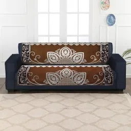 Chenille Floral 3 Seater Sofa Cover-picture-12