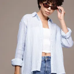 Women Regular Fit Striped Casual Shirt-image-51