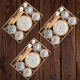 Pack of 42 Porcelain Japanese Ramen Porcelain Dinner Set of 12 Bowls,12 Spoon,12 Chopsticks,6 Plates Dinner Set-27