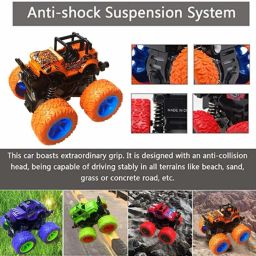 FK1Monster Trucks Toys for Boys,Mini Push and Go Cars Set 360 Degree Rotation-43