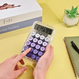 excecar 4754 Mechanical Calculator - Comfortable Typing, Transparent Gradient Design for Home BasicCalculator image 3
