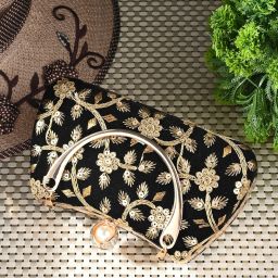 Party Black, Gold Clutch-image-6