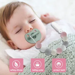 hasthip 2Pcs Pacifier Chain with Pacifier Clips, Baby Teether Holder Belt Pacifier Clip Teether image 2