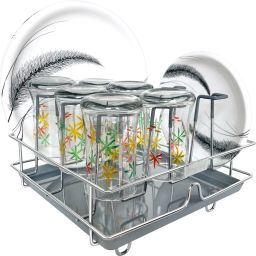 Glass Holder With Tray, Mug Holder, Cup Holder, Glass Drainer, Glass Organizer Stainless Steel, Plastic Glass Holder-image-70