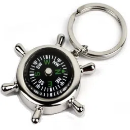 Green Round Metal Compass Round Locking Key Chain-18