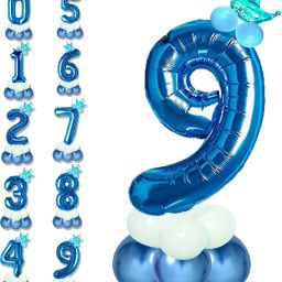 Solid Pastel Balloons,Crown,9 Number Foil Balloons Set Birthday/Anniversary Decoration Letter Balloon-image-24