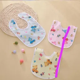 Beautiful Printed Waterproof Baby Apron with Bib(pack of 3)-17