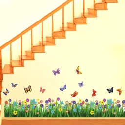 135 cm Walking in the Garden Flower Border Design Self Adhesive Sticker-image-16