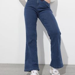 roadster Women Flared High Rise Blue Jeans-picture-18