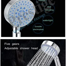 prestige 5-Function Aris ABS Hand Shower with 1 Meter Tube and Wall Hook-set of 2 Handheld image 3