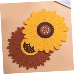 Small size Silicone Sunflower for mugs, cups, or any type of drink silicone Trivet-35
