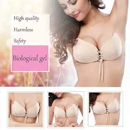Invisible Silicone Gel Self Adhesive Backless Reusable Stick on PushUp Bra DN335 Nursing Breast Pad-image-44