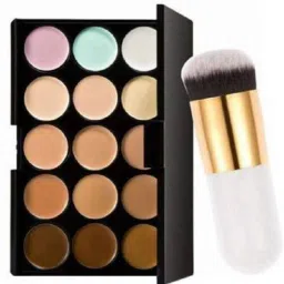 15 Color Contour Cream Concealer Palette with White Foundation Makeup Brush-picture-18